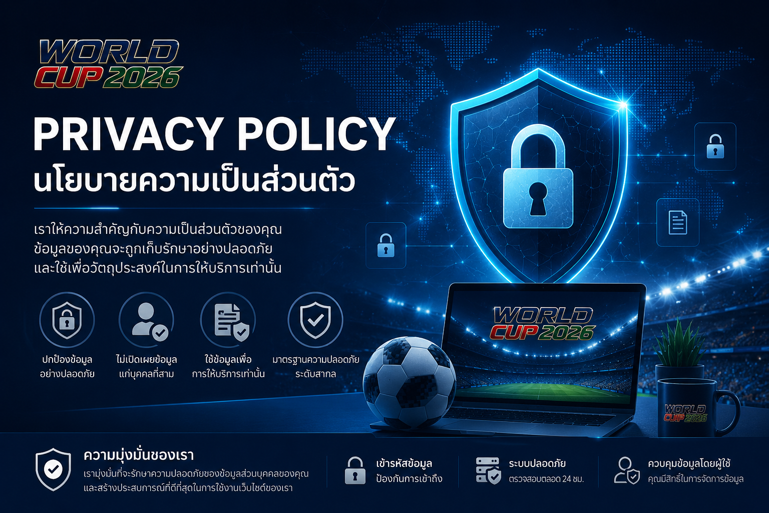 นโยบายความเป็นส่วนตัว worldcup2026.ing การปกป้องข้อมูลผู้ใช้งานและความปลอดภัยในการใช้งานเว็บไซต์ฟุตบอลโลก 2026
